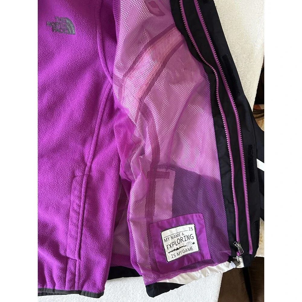 North Face Winter Ski Jacket Tri-Climate Zip In Fleece Jacket Layer Girls XL/16